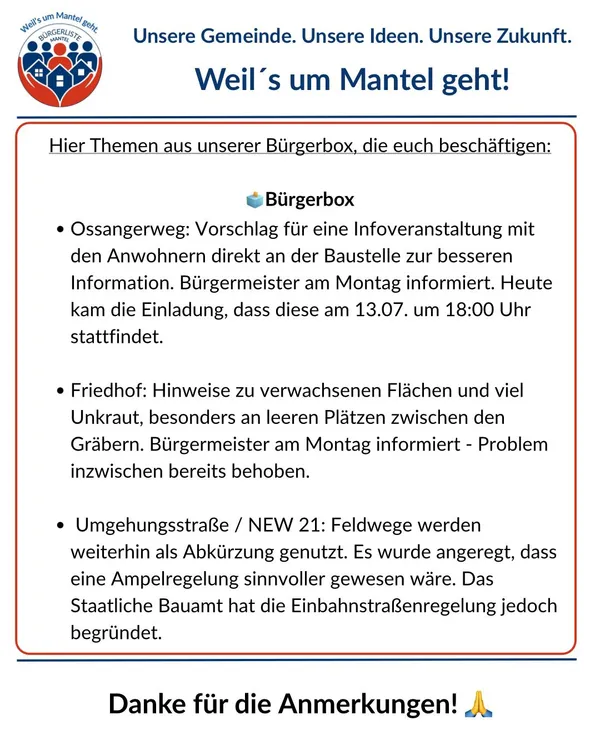 Feedback der Bürgerinnen und Bürger für die Bürgerbox Teil 2
